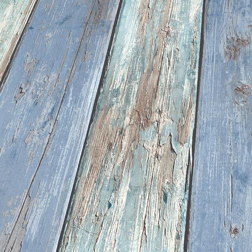 Non-Woven Wallpaper Wood Look Vintage blue brown Imitations Erismann 10200-08 | - Image 6