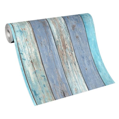 Non-Woven Wallpaper Wood Look Vintage blue brown Imitations Erismann 10200-08 | - Image 3