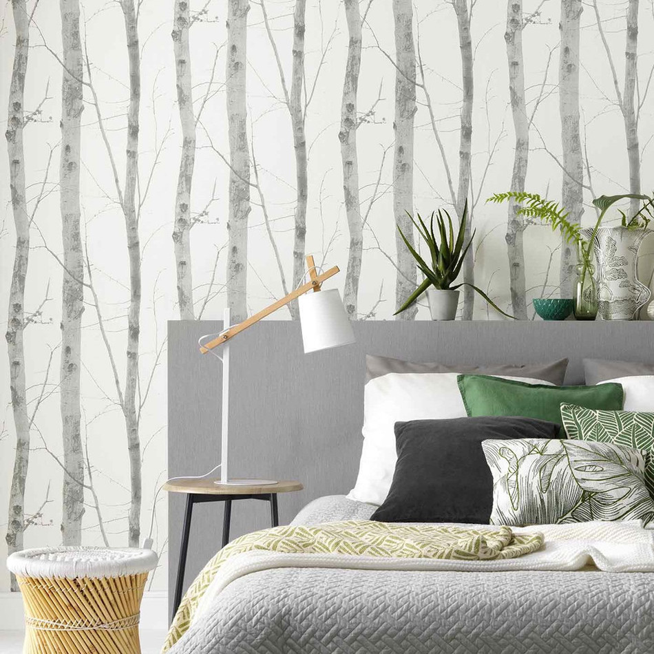 Paradisio Birch Trees Wallpaper Cream / Grey Erismann 6305-10