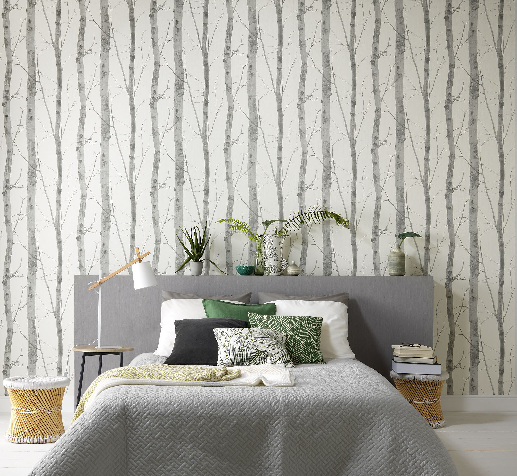 Paradisio Birch Trees Wallpaper Cream / Grey Erismann 6305-10 - Image 2