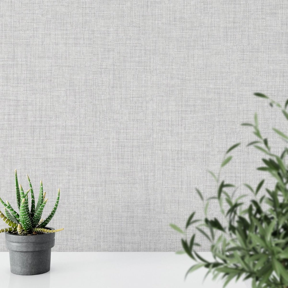 Cambric Texture Grey Vinyl Wallpaper 196301 - Image 3