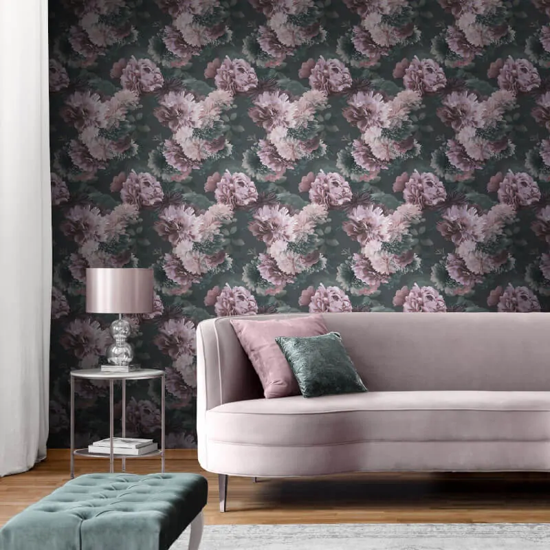 Lipsy London Issey Floral Green/Blush Wallpaper 144061 - Image 3