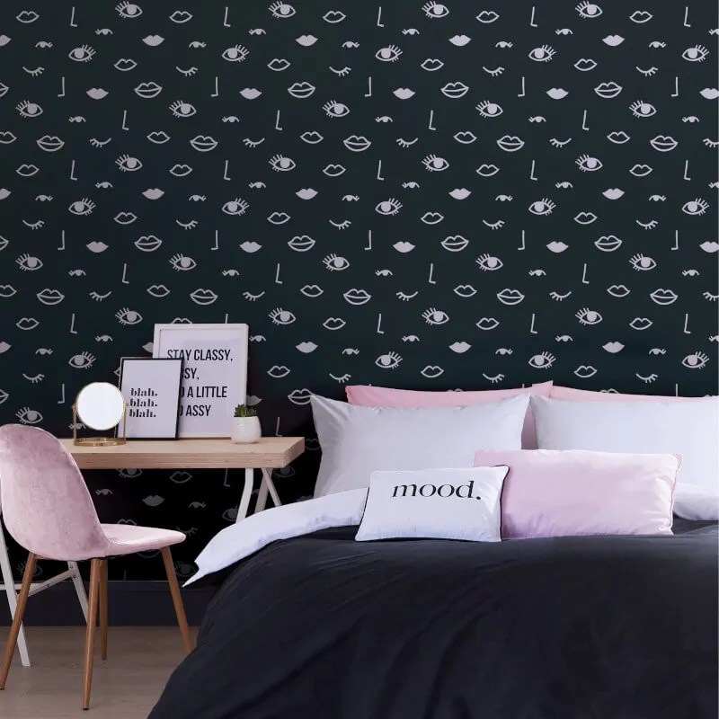 Sassy B Eye Woke Up Like This Black Metallic Wallpaper 187512 - Image 2