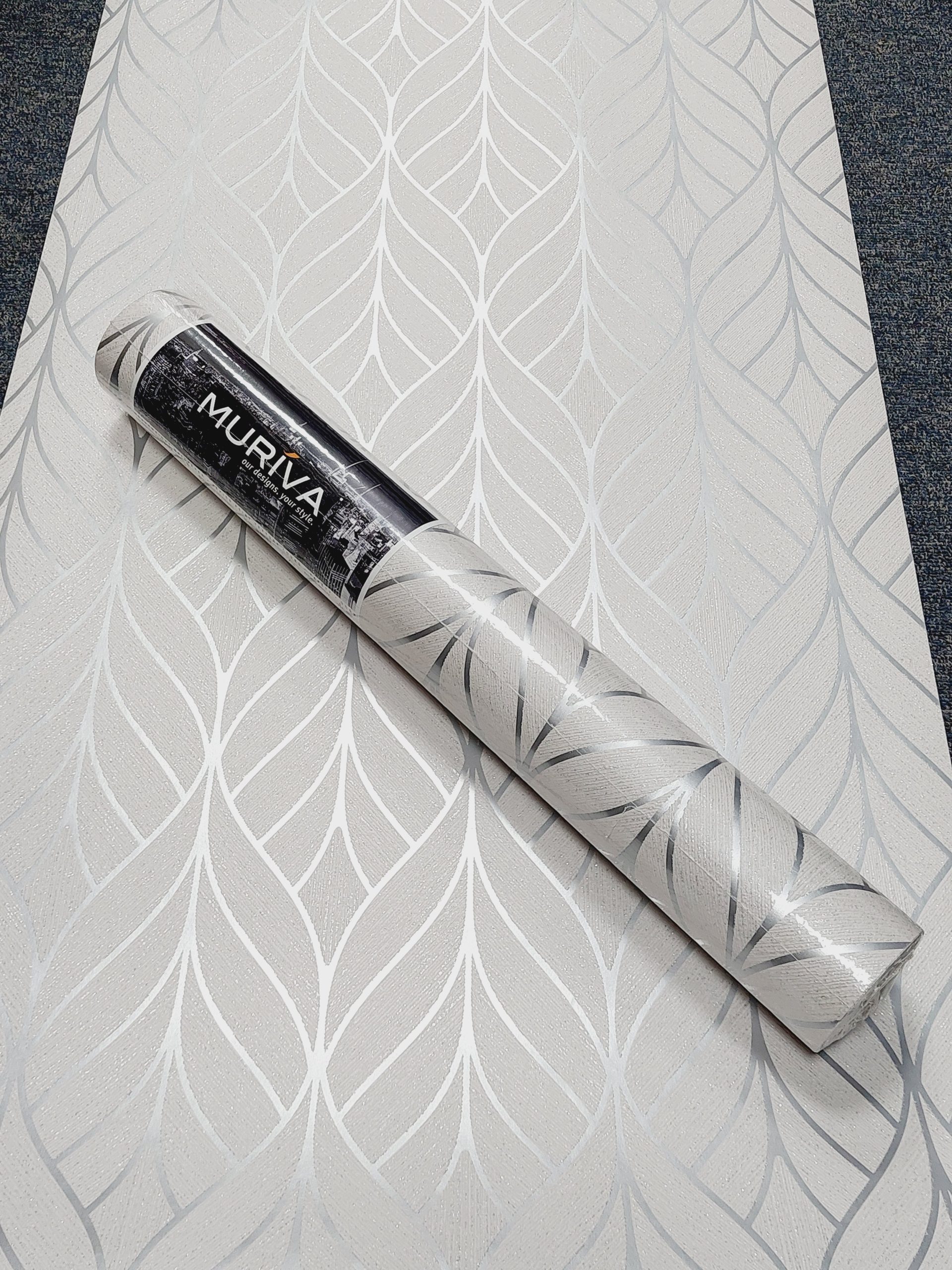 Muriva Blake Wave Cream/Silver Glitter Texture Wallpaper 178102 - Image 3