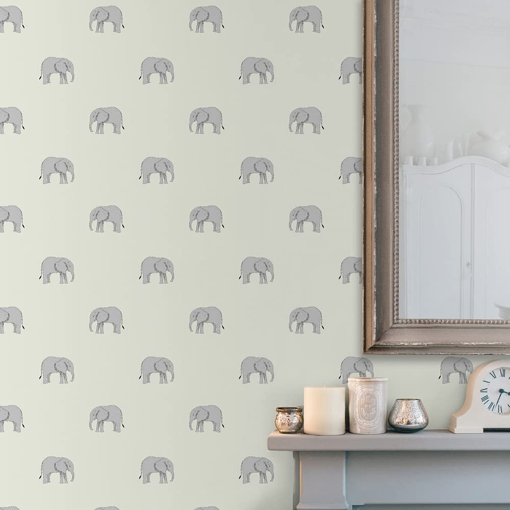 Sophie Allport Magnificent Elephants Sage Wallpaper 181523 - Image 4