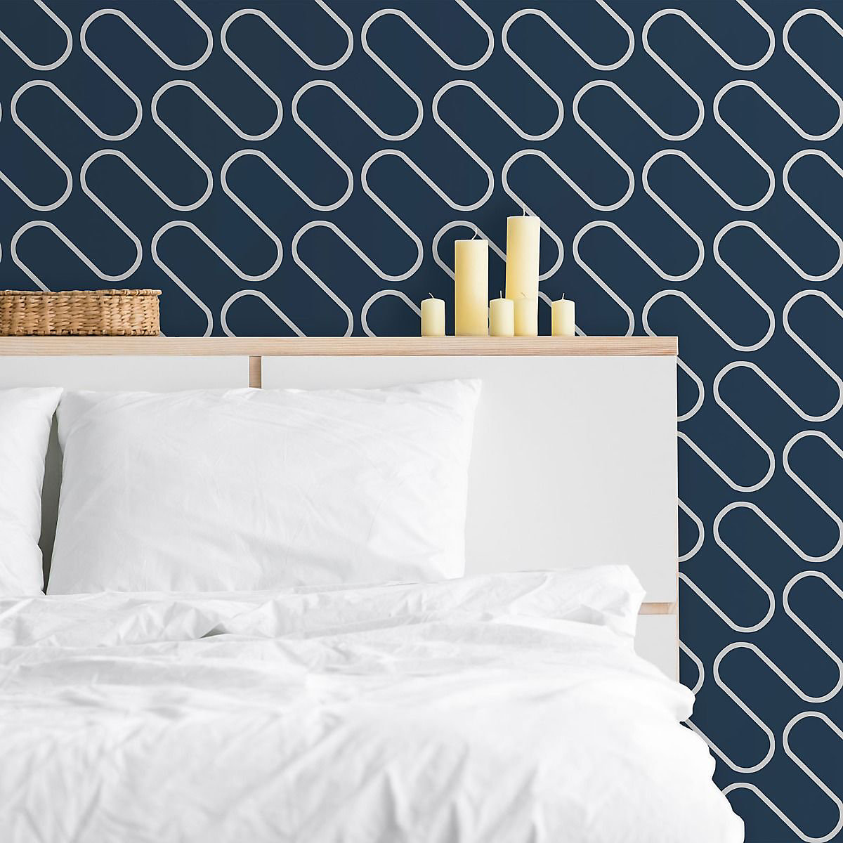 Catherine Lansfield Linear Curve Navy Blue Wallpaper 206503 - Image 3