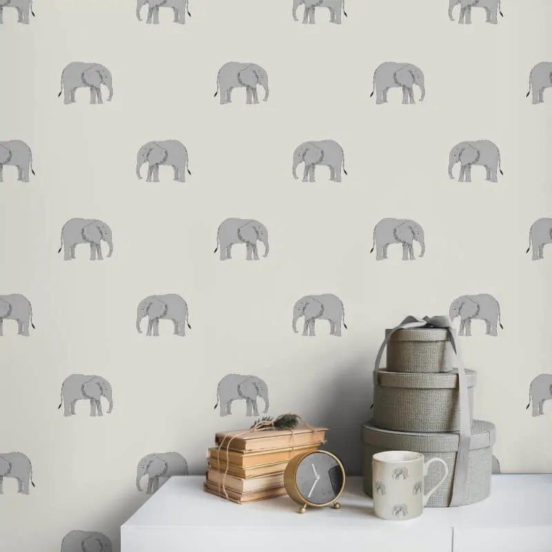 Sophie Allport Magnificent Elephants Natural Wallpaper 181522 - Image 2