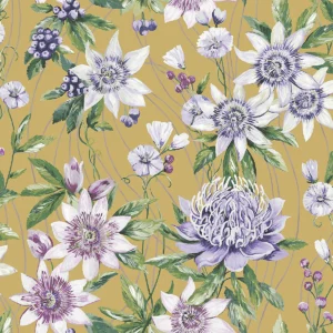Amazonia Passiflora Ochre Wallpaper Holden 91321