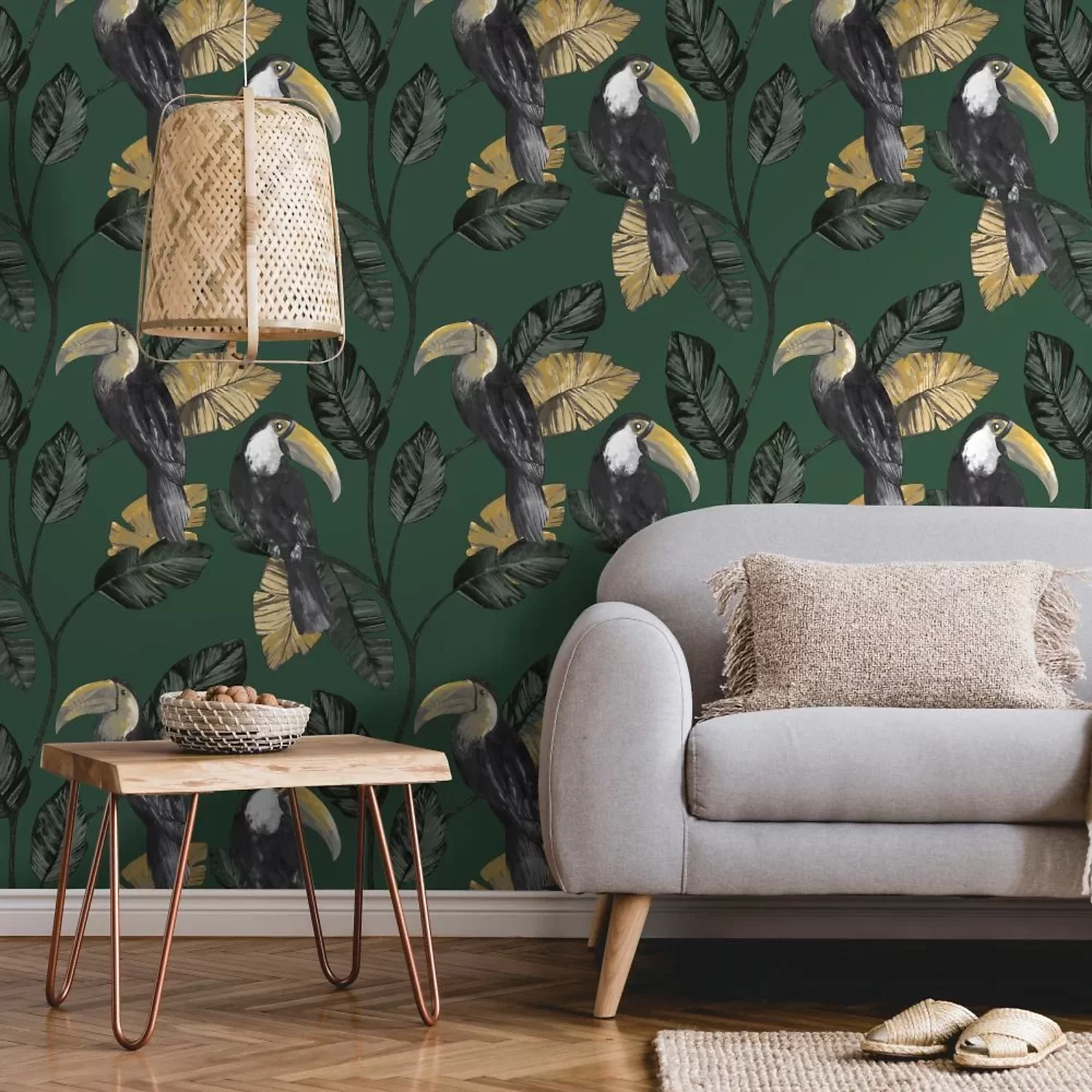 Holden Decor Premium Tiki Bird Green Wallpaper Paste The Wall Botanical 91340 - Image 4