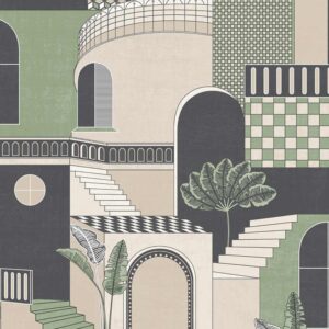 Holden Decor Medina Green Wallpaper 13100