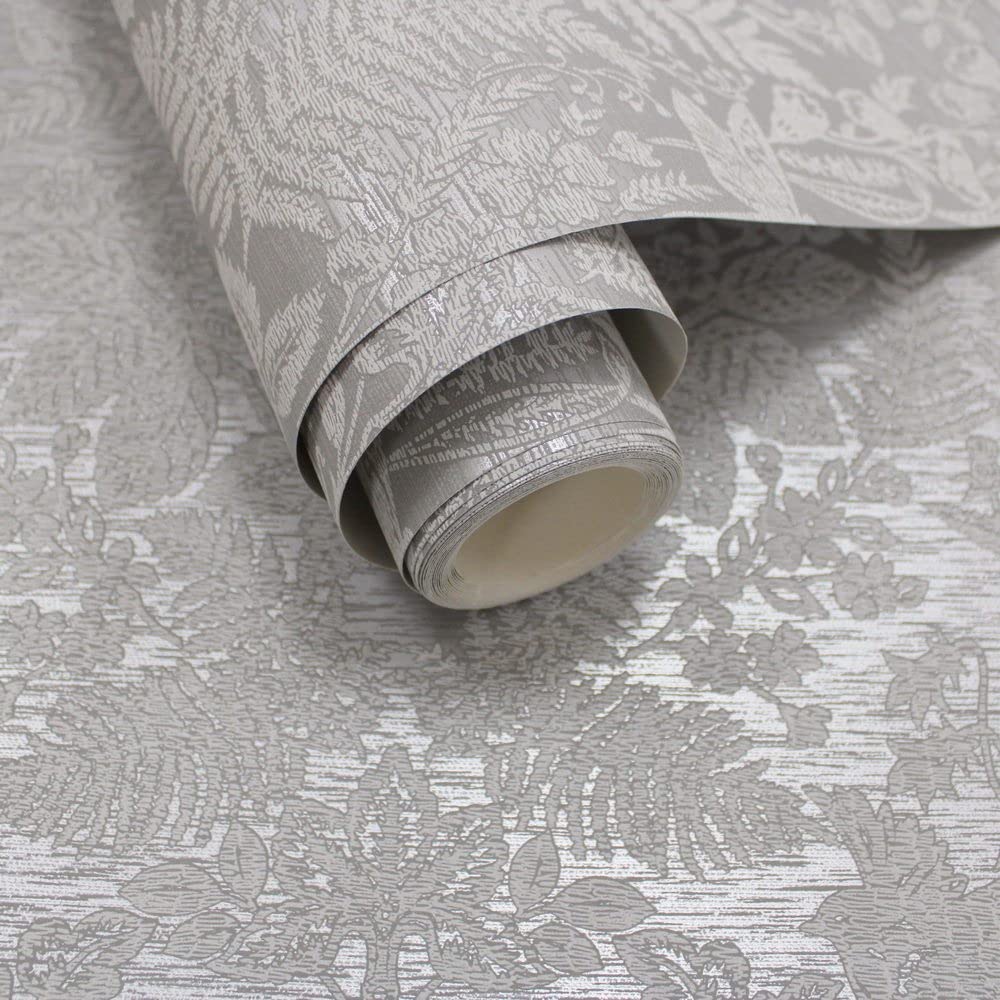 Holden Decor Woodland Stitch Grey Wallpaper 65789 - Linen Effect Wild Nature