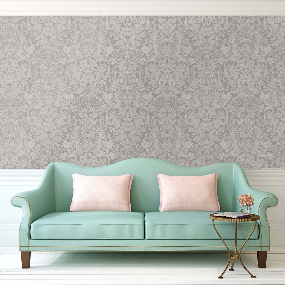 Holden Decor Woodland Stitch Grey Wallpaper 65789 - Linen Effect Wild Nature - Image 3
