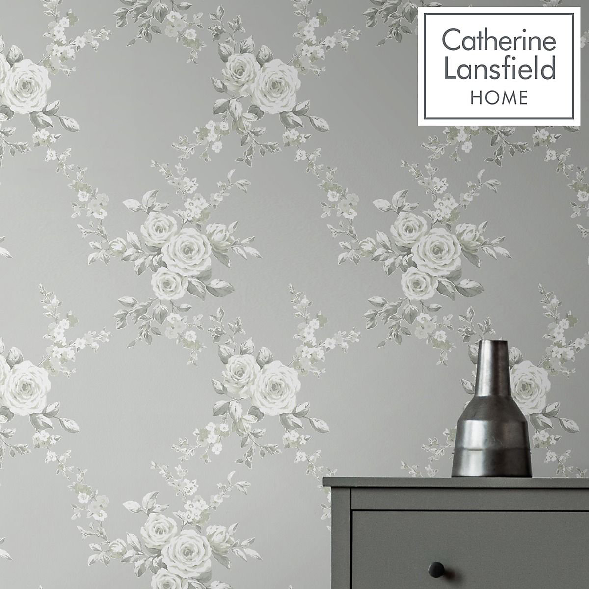Catherine Lansfield Canterbury Floral Wallpaper Sage Muriva 165508 - Image 4